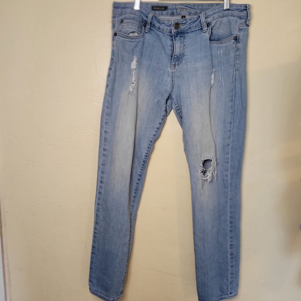 Kut From The Kloth Jeans Women's 12 Catherine Boyfriend Denim Light Blue Stretch